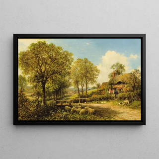 Benjamin Williams Leader - Spring Cottage with Shepherd and Flock.webp