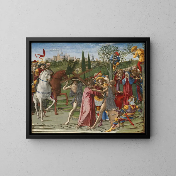Der Christus mit dem Kreuz - Benvenuto di Giovanni — gerahmtes Bild an der Wand