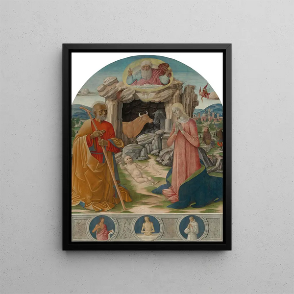 Die Geburt Christi - Benvenuto di Giovanni — gerahmtes Bild an der Wand