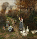 Bergère am Waldrand beim Feueranzünden - Marie-François Firmin-Girard — Ansicht des Kunstwerks