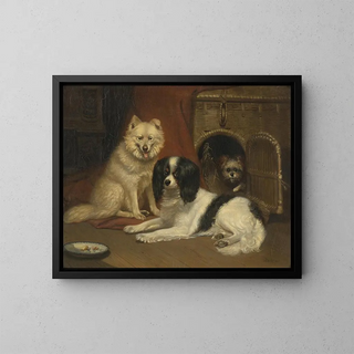 Bernard te Gempt - A Sheepdog a King Charles Spaniel and a Terrier.webp