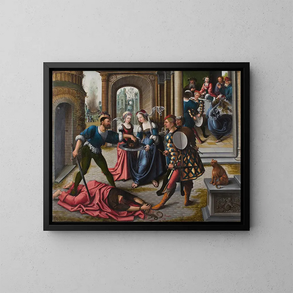 Der Martyrium des heiligen Johannes des Täufers - Bernard van Orley — gerahmtes Bild an der Wand