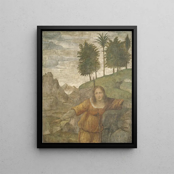 Procris durchbohrt vom Speer des Céphale - Bernardino Luini — gerahmtes Bild an der Wand