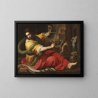 Allegorie der Gerechtigkeit - Bernardino Mei — gerahmtes Bild an der Wand