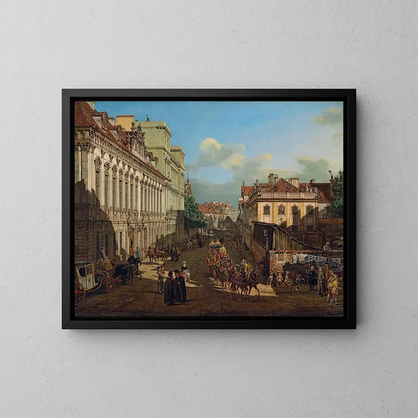 Rue Miodowa à Varsovie - Bernardo Bellotto — gerahmtes Bild an der Wand