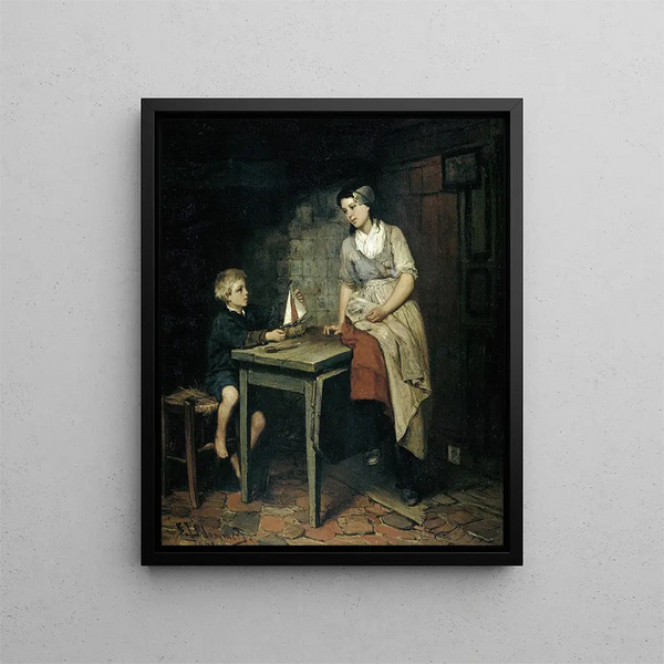 Die Kinder des Fischers - Bernardus Johannes Blommers — gerahmtes Bild an der Wand