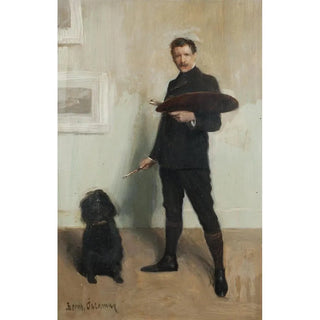 Bernhard sterman - Selfportrait with dog.webp
