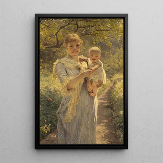Bertha Wegmann - Young Mother with a Child in a Garden.webp