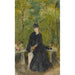 Reproduktion des Gemäldes Die Schwester des Künstlers, Edma, sitzt in einem Park - Berthe Morisot