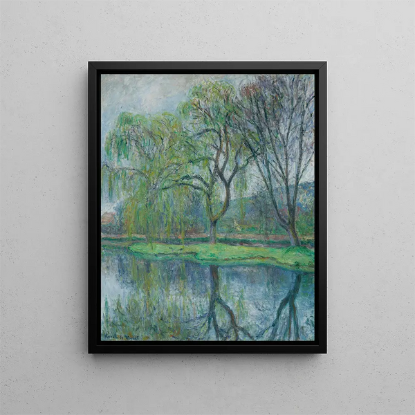 Die großen Bäume am Bassin Giverny - Blanche Hoschedé-Monet — gerahmtes Bild an der Wand