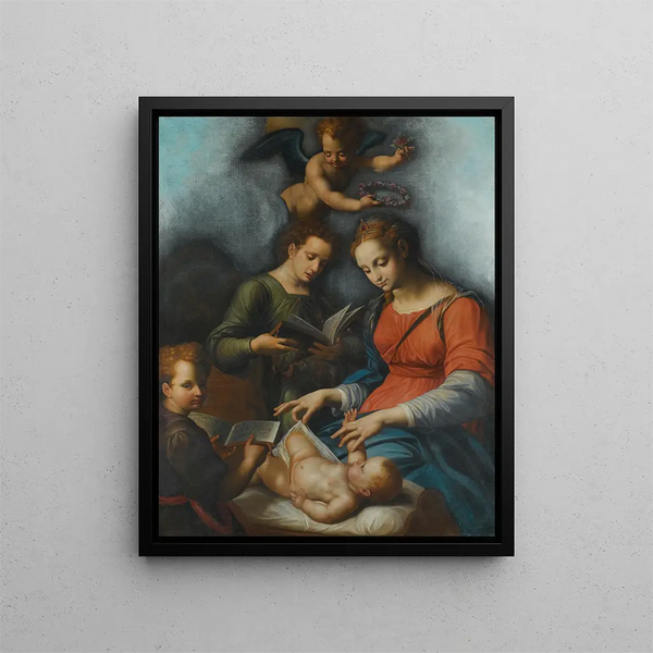 Die Geburt - Bolonaisische Schule — gerahmtes Bild an der Wand