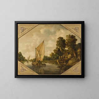 Flusslandschaft - Bonaventura Peeters der Ältere — gerahmtes Bild an der Wand