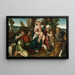Sainte Famille avec sainte Élisabeth, l'enfant Saint Jean et deux bergers - Bonifacio Veronese — gerahmtes Bild an der Wand