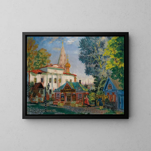 in den Provinzen - Boris Kustodiev — gerahmtes Bild an der Wand