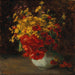 Blumenstrauß aus Waldblumen, Mohnblumen und gelbe Gänseblümchen in einer Vase - Olga Wisinger-Florian — in einem Innenraum präsentiert