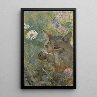 Bruno Liljefors - A Cat with a Young Bird in its Mouth.webp