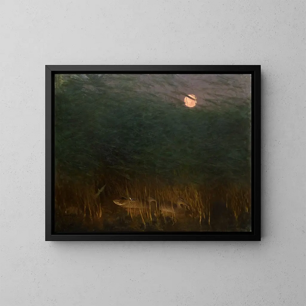 Stimmung bei Nacht mit Wildenten - Bruno Liljefors — gerahmtes Bild an der Wand