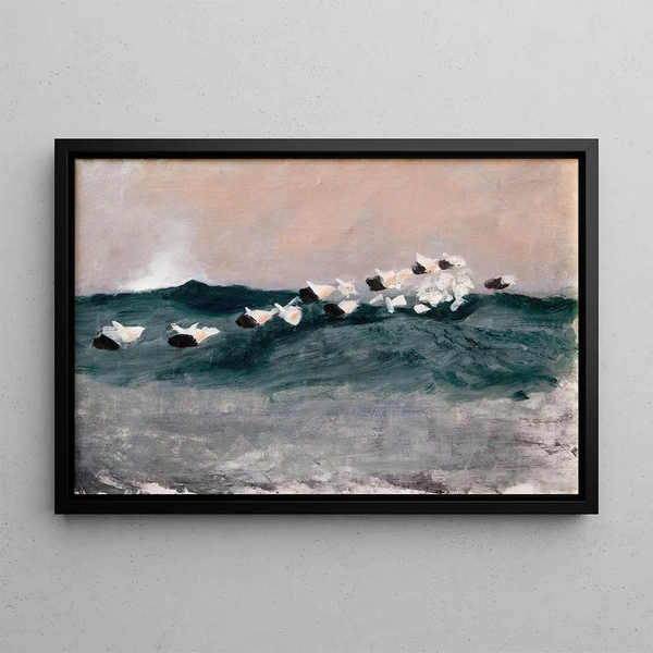 Bruno Liljefors - Sketch for Eider Ducks Flying in Formation.webp