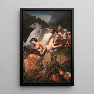 Caesar Van Everdingen - Four Muses and Pegasus.webp