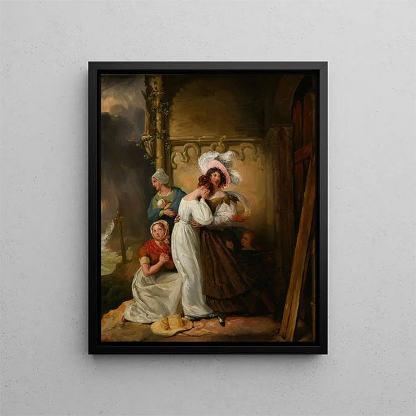 Gewitterszene - Camille Joseph Étienne Roqueplan — gerahmtes Bild an der Wand