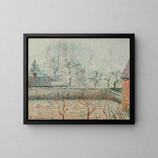 Camille Pissarro - Paysage Avec Maisons Et Mur De Clture Givre Et Brume ragny.webp