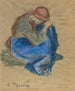 Bauernmädchen in Hockstellung - Camille Pissarro — Ansicht des Kunstwerks