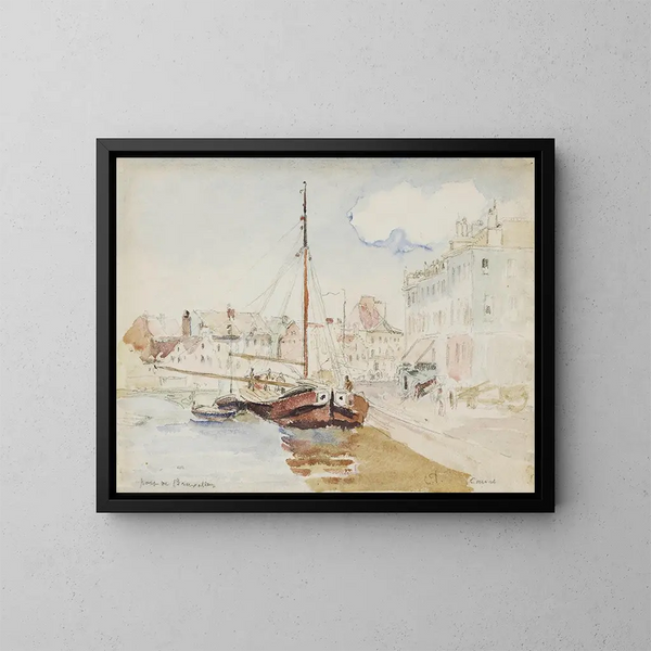 Hafen von Brüssel - Camille Pissarro — gerahmtes Bild an der Wand