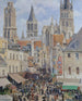 Rue de l'Épicerie Rouen Sonnenlichteffekt - Camille Pissarro — Ansicht des Kunstwerks