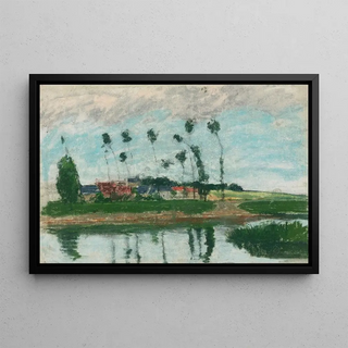 Camille Pissarro - Village au bord dun tang.webp