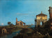 eines Gemäldes "Eine Insel in der Lagune mit einem Tor und einer Kirche" - Canaletto — Ansicht des Kunstwerks