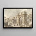 Caprice mit einem römischen Triumphbogen - Canaletto — gerahmtes Bild an der Wand
