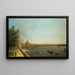 London Die Themse von der Terrasse des Somerset House in die Stadt - Canaletto — gerahmtes Bild an der Wand