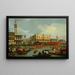 Le Bucentaure revenant au Môle le jour de l'Ascension - Canaletto — gerahmtes Bild an der Wand