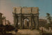 Ansicht des Konstantinsbogens mit dem Kolosseum - Canaletto — Ansicht des Kunstwerks
