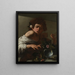 Junge von einem Eidechse gebissen - Caravaggio — gerahmtes Bild an der Wand