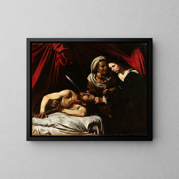 Judith decapitando Holopherne - Caravaggio — gerahmtes Bild an der Wand