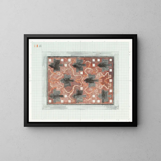 Carel Adolph Lion Cachet - Decoratief ontwerp in rood en zwart.webp