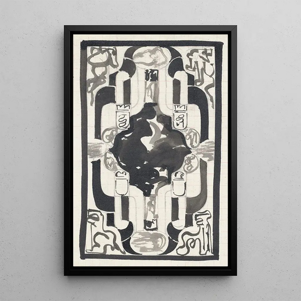 Carel Adolph Lion Cachet - Decoratief ontwerp met vier wapenschilden.webp