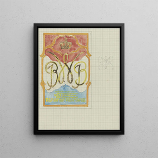 Carel Adolph Lion Cachet - Ontwerp met een gekroonde W en aan weerszijden JB.webp