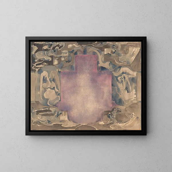 Entwurf eines Diploms der Niederländischen Gesellschaft für Industrie und Handel - Carel Adolph Lion Cachet — gerahmtes Bild an der Wand