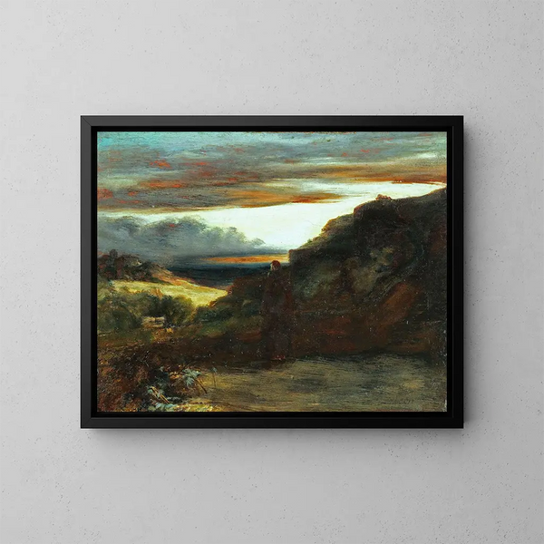 Mönch auf der Terrasse - Carl Blechen — gerahmtes Bild an der Wand
