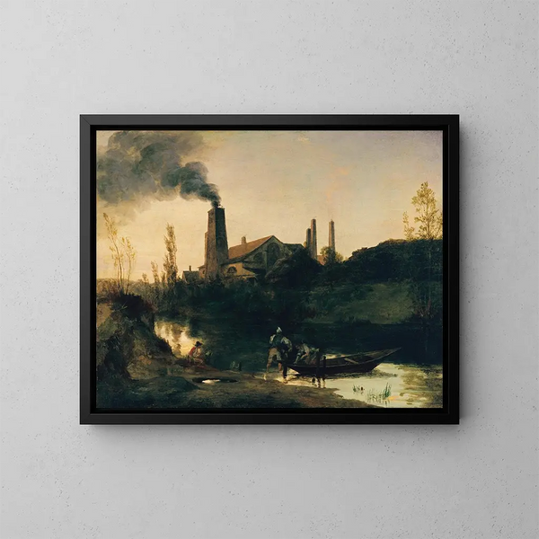 Der Walzwerk in Neustadt-Eberswalde - Carl Blechen — gerahmtes Bild an der Wand