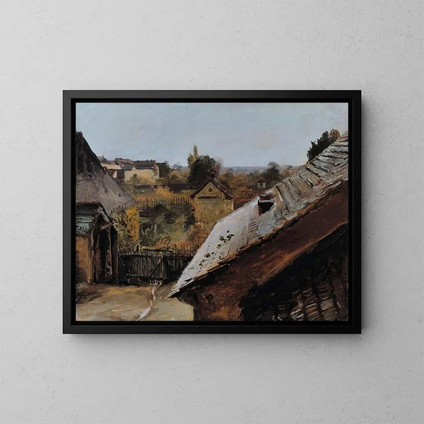 Vue des toits et des jardins - Carl Blechen — gerahmtes Bild an der Wand