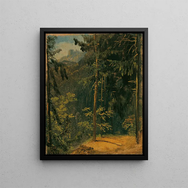 Weg im Harz-Wald - Carl Blechen — gerahmtes Bild an der Wand