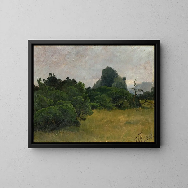 Skizze einer Baumgruppe - Carl Bolze — gerahmtes Bild an der Wand