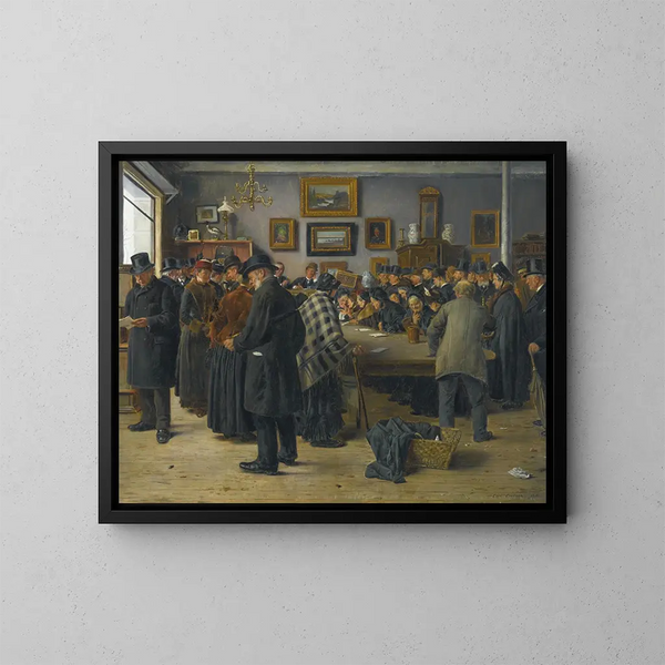 in der Auktionshalle - Carl Carlsen — gerahmtes Bild an der Wand