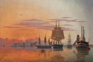 Carl Dahl - The Frigate Thetis And The Corvette Flora On The River Tagus.webp