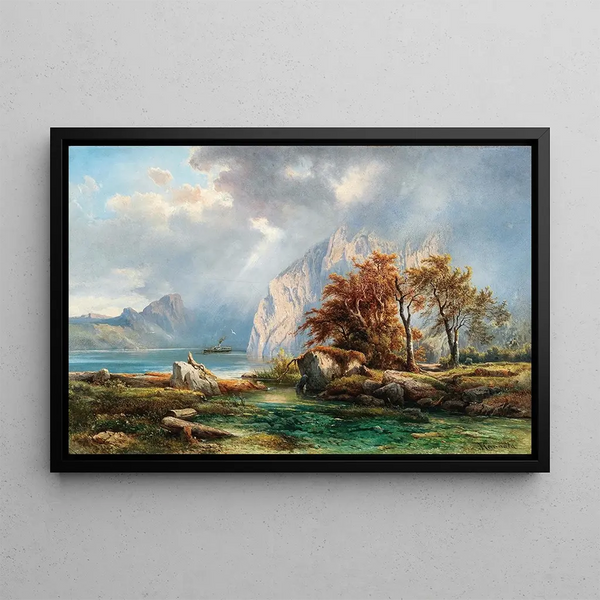 Carl Franz Emanuel Haunold - A View of Lake Wolfgangsee.webp