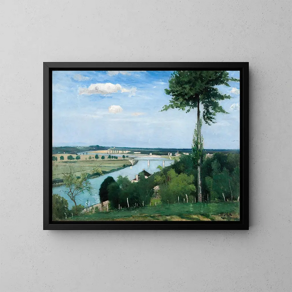 Flusslandschaft Frankreich in Bois-le-Roi - Carl Fredrik Hill — gerahmtes Bild an der Wand
