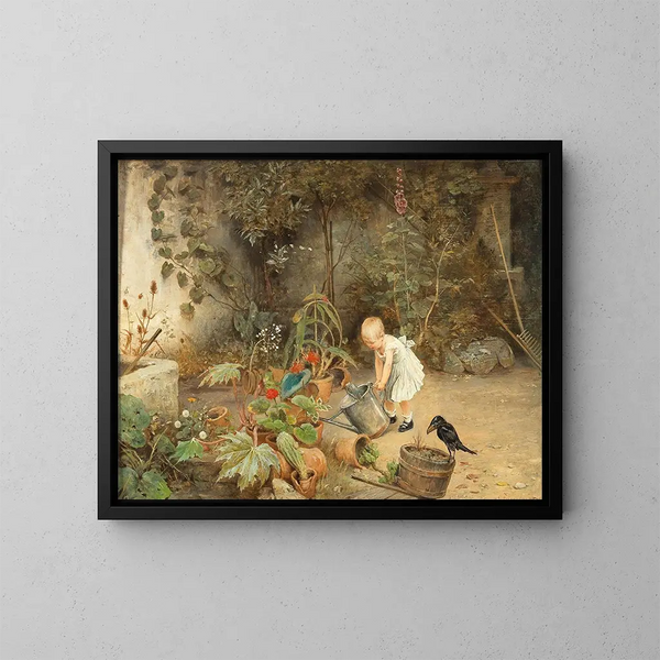 Der kleine Gärtner - Carl Fröschl — gerahmtes Bild an der Wand